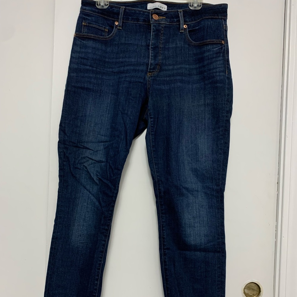 LOFT Dark Wash Curvy Skinny Jeans